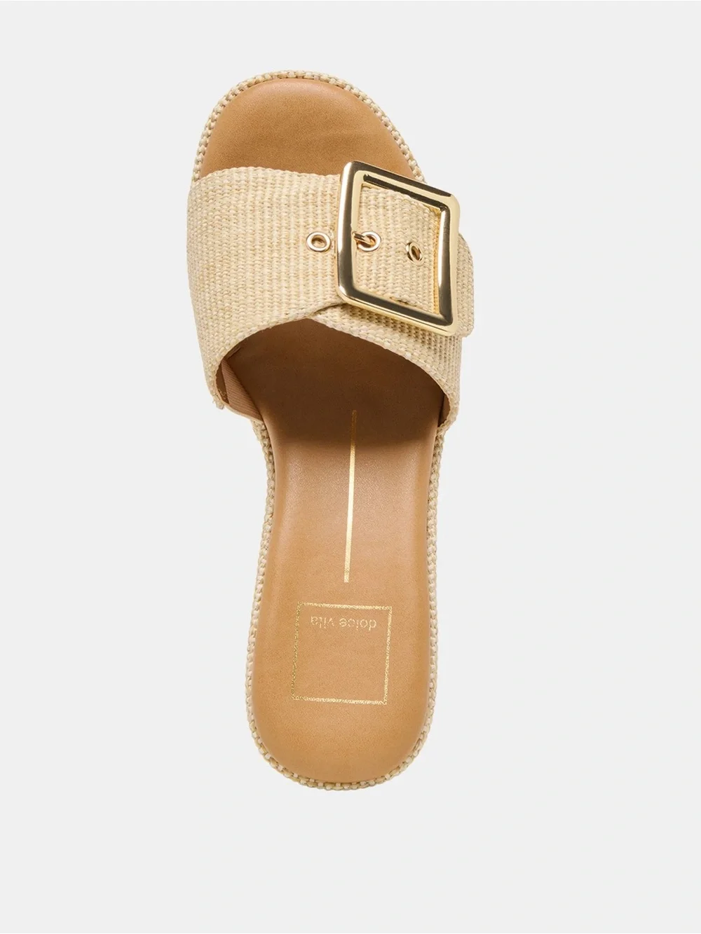 DOLCE VITA JILLIAN WEDGE SANDALS LT NATURAL RAFFIA 9